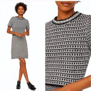 Tory Burch Black and White Knit Dress Sz Small